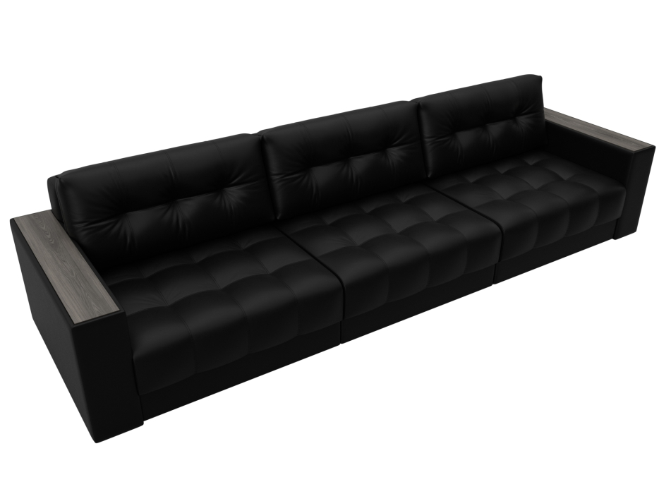 Дизайнерские диваны для гостиной, Диван прямой с декором Лига-049 НПБ Лонг, экокожа GRIFON