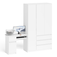 Домашние кабинеты, Компьютерный стол с тумбой с дверкой и ящиком левый и шкаф-комод Мори МШ1200-1