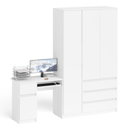 Компьютерный стол с тумбой с дверкой и ящиком левый и шкаф-комод Мори МШ1200-1