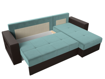 Диван угловой Дубай Лайт, велюр/экокожа, правый угол