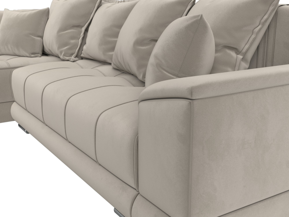 Диваны угловые в гостиную, Угловой диван НордСтар левый угол, микровельвет