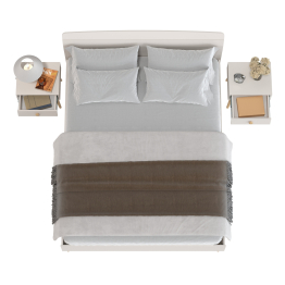 Современная мебель Афина из широкой кровати на 1600 и двух прикроватных тумбочек