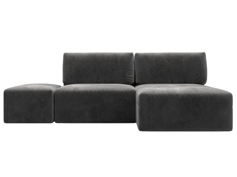 Диваны угловые в гостиную, Диван угловой модульный с пуфом Лига-060 НПБ угол универсальный, велюр TOWER