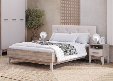 Кровать 160х200 с мягким изголовьем Скандика