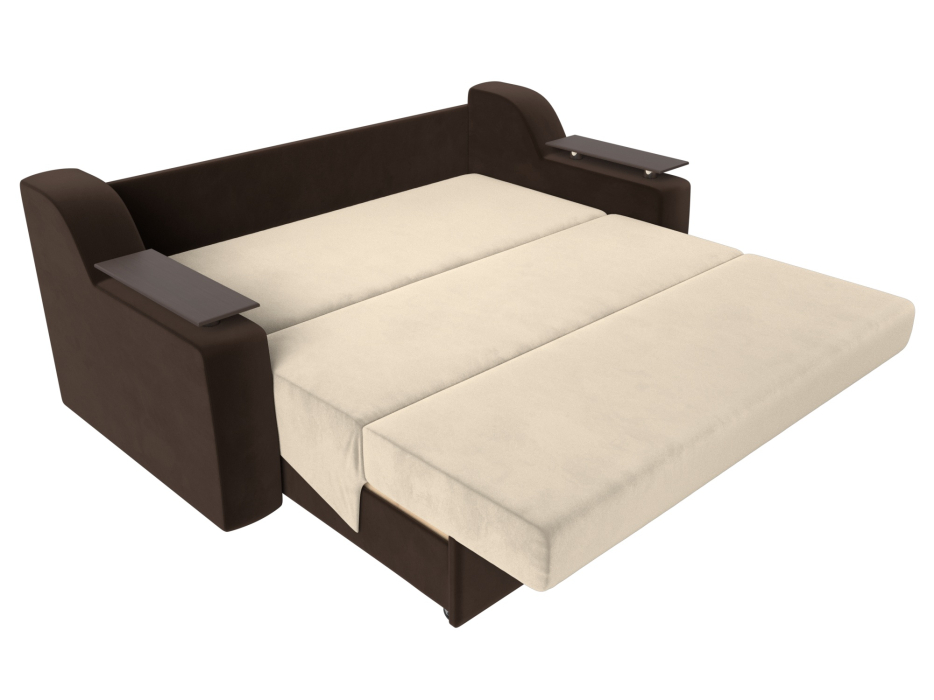 Диваны с ящиком для белья, Прямой диван аккордеон Сенатор 140, микровельвет