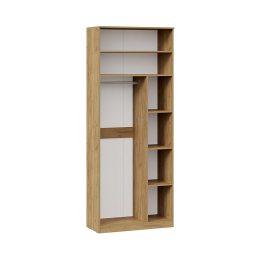 Шкаф комбинированный Хилтон с 2 дверями исп.2.1, дуб крафт золотой, графит матовый