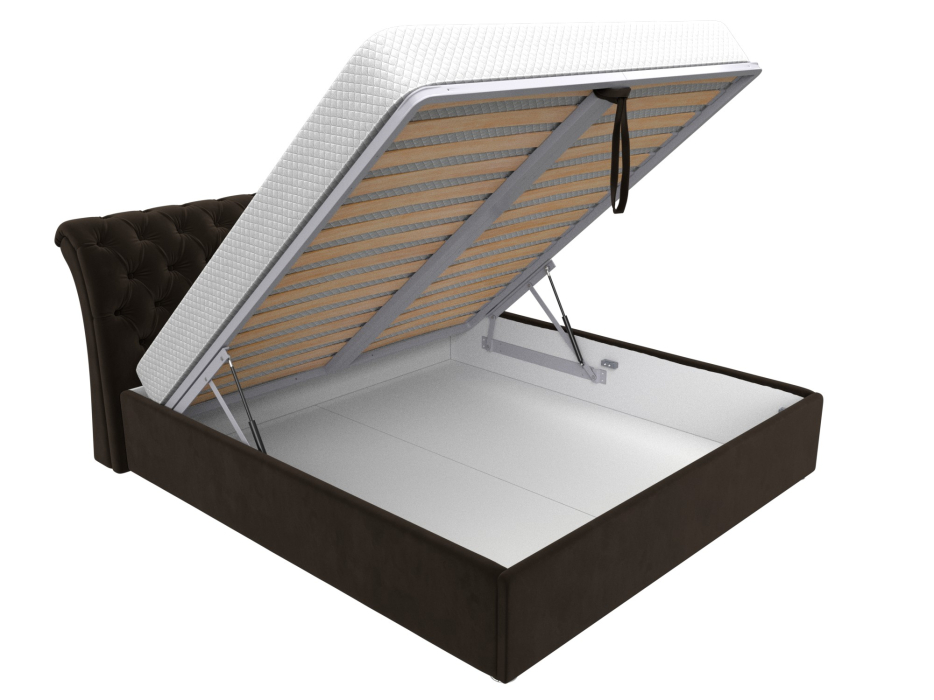 Мягкая кровать, Кровать интерьерная Сицилия 180, велюр