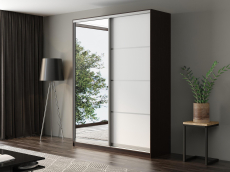 Шкафы-купе, Шкаф-купе Айсберг 190 ВЕНГЕ (белый/зеркало)