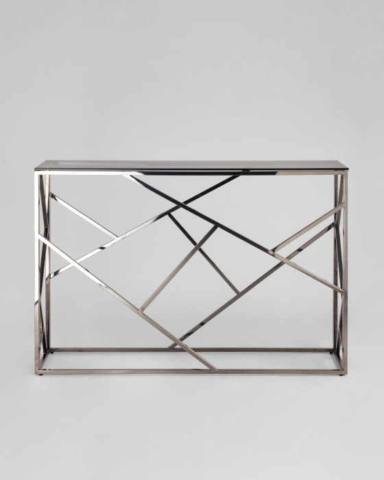 Открытые, Консоль АРТ ДЕКО 115х30 (Стекло smoke/Сталь тёмный хром)
