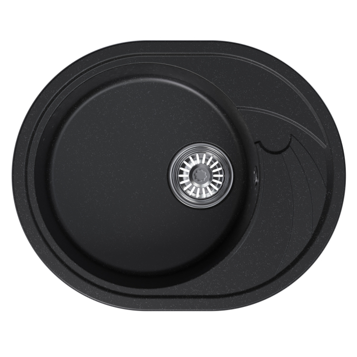 Кухонные мойки, Мойка ML-GM17 овальная с крылом, 580*470*180мм NEW*