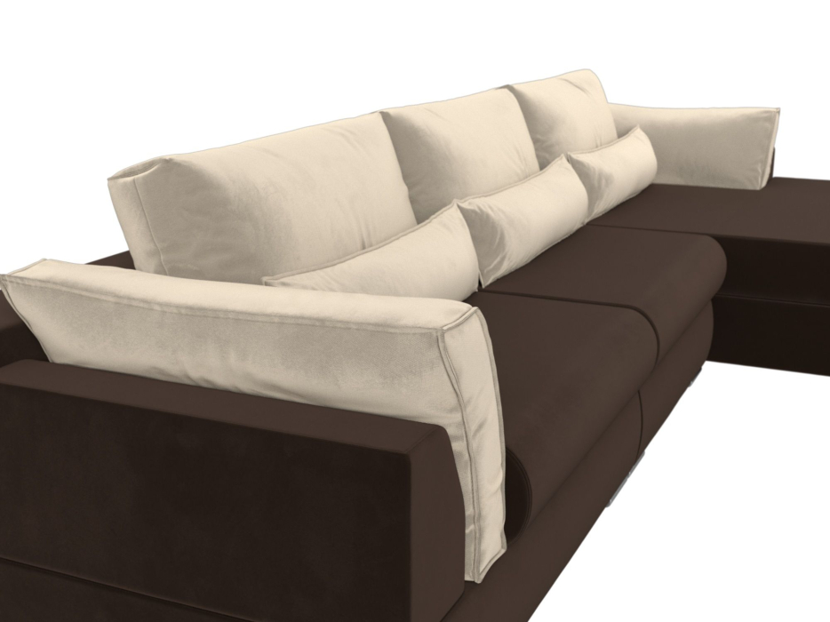 Диваны угловые в гостиную, Угловой диван Пекин Long угол правый, НПБ, микровельвет