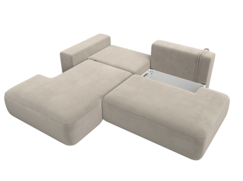 Диван угловой Лига-036 НПБ Модерн левый угол, микровельвет