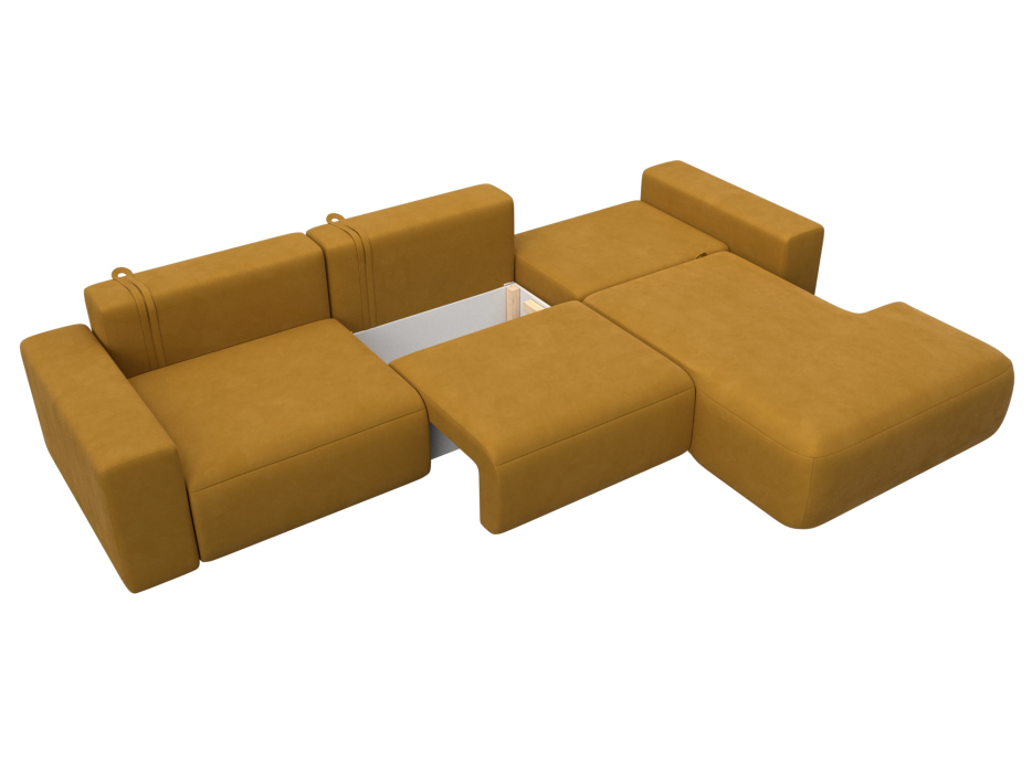 Диваны еврокнижки, Диван угловой Лига-036 НПБ Классик Лонг правый угол, велюр BRUT