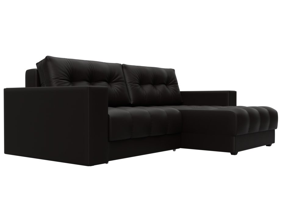 Дизайнерские диваны для гостиной, Диван угловой с декором Лига-049 НПБ, экокожа GRIFON