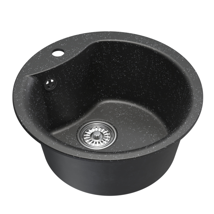 Кухонные мойки, Мойкa ML-GM12 круглая, 480мм (глуб. чаши 210) NEW*