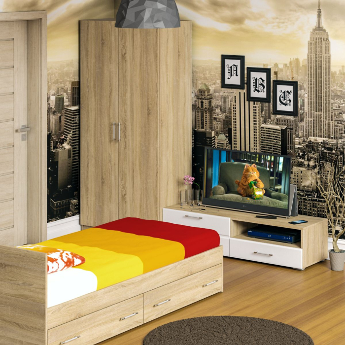 Спальные гарнитуры, Спальня Стандарт № 3 с кроватью 900 с ящиками