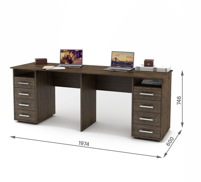 Прямые, Письменный стол Остин 18 для двоих