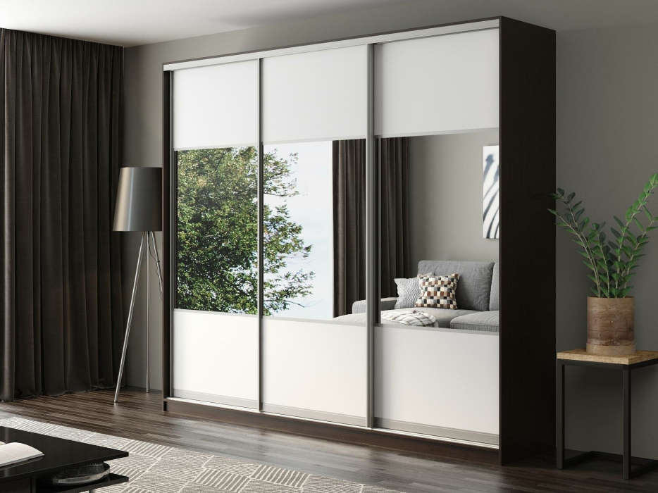 Шкафы-купе, Шкаф-купе Айсберг 260 ВЕНГЕ (белый/комбинированный)