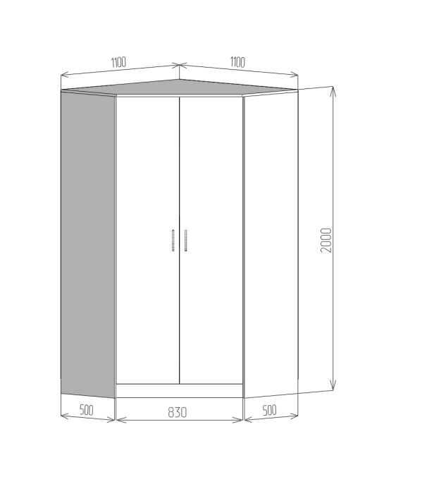Для одежды, Шкаф Фреш угловой УФР 4-1