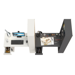 Два письменных стола Лайт 10.01 со шкафом с полками