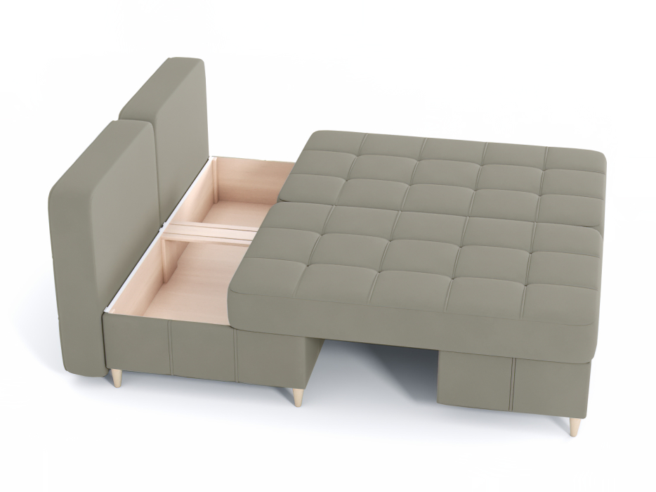 Диваны угловые в гостиную, Диван-кровать угловой Оливер Люкс 2 еврокнижка-трансформер, велюр