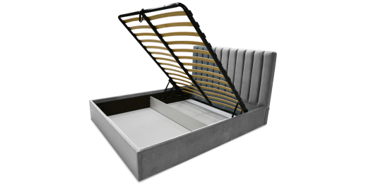 Двуспальная кровать СТРАЙП 180х200, с подъемным механизмом, велюр