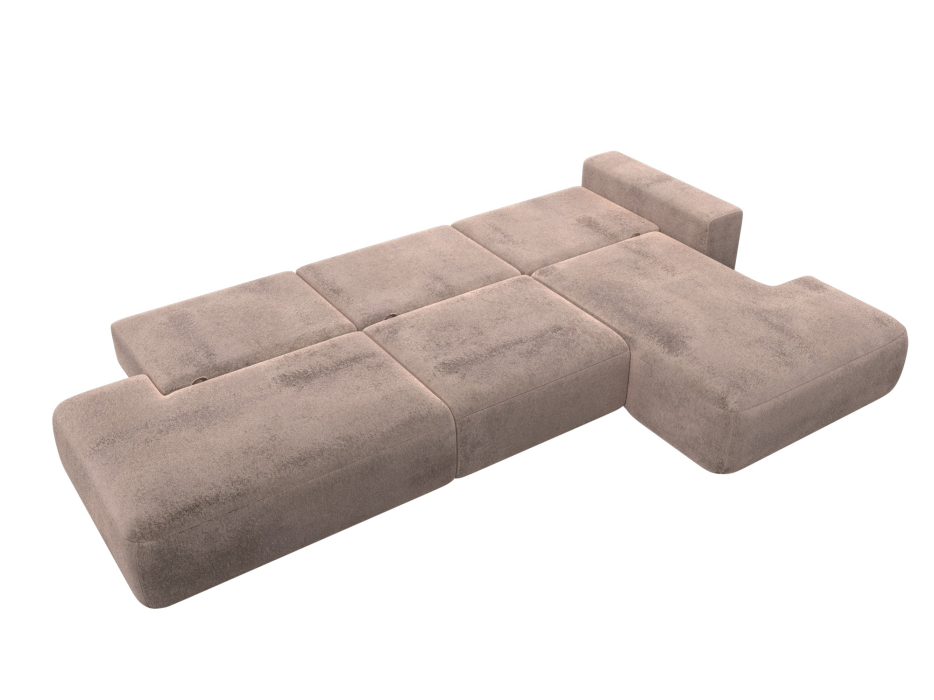 Диваны угловые в гостиную, Диван угловой Лига-036 НПБ Модерн Лонг правый угол, велюр TOWER