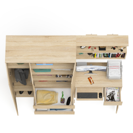 Шкаф-комод Мори МШ1200.1 со столом Мори МС-1 правый и полкой Мори 900