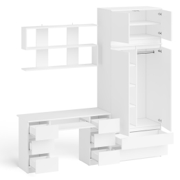 Шкаф-комод с антресолью Мори МШ900.1 со столом для работы и учёбы и книжной полкой