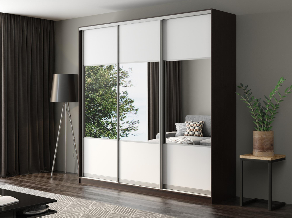 Шкафы-купе, Шкаф-купе Айсберг 240 ВЕНГЕ (белый/комбинированный)