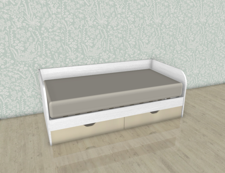 Кровати 90х190, Модульная система Карина Кровать КР-117 Снежный ясень