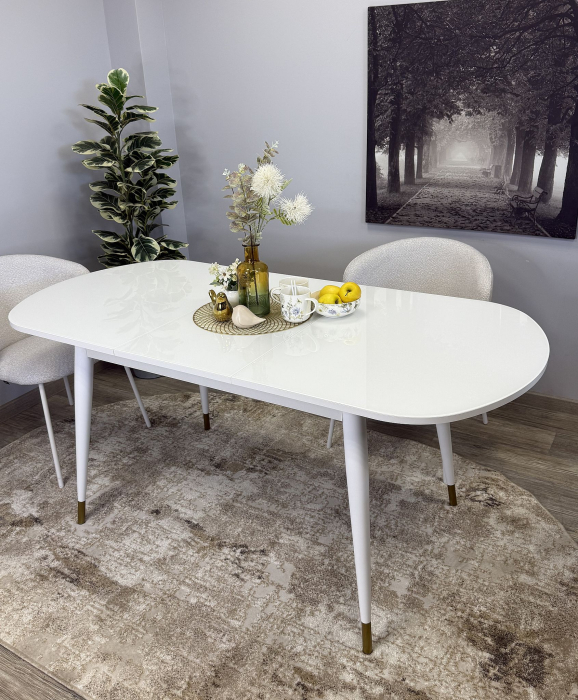 Обеденные столы, Стол Kenner 1300K раздвижной, стекло глянец