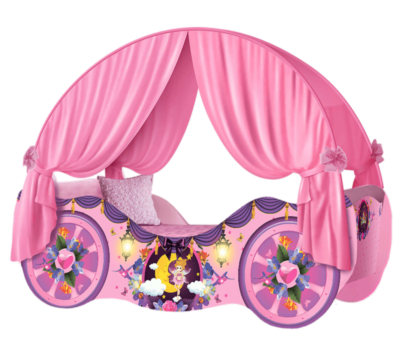 Кровати-домики, Кровать детская КАРЕТА ПРИНЦЕССА 4.0 для девочки, 155х85х60 (h160)