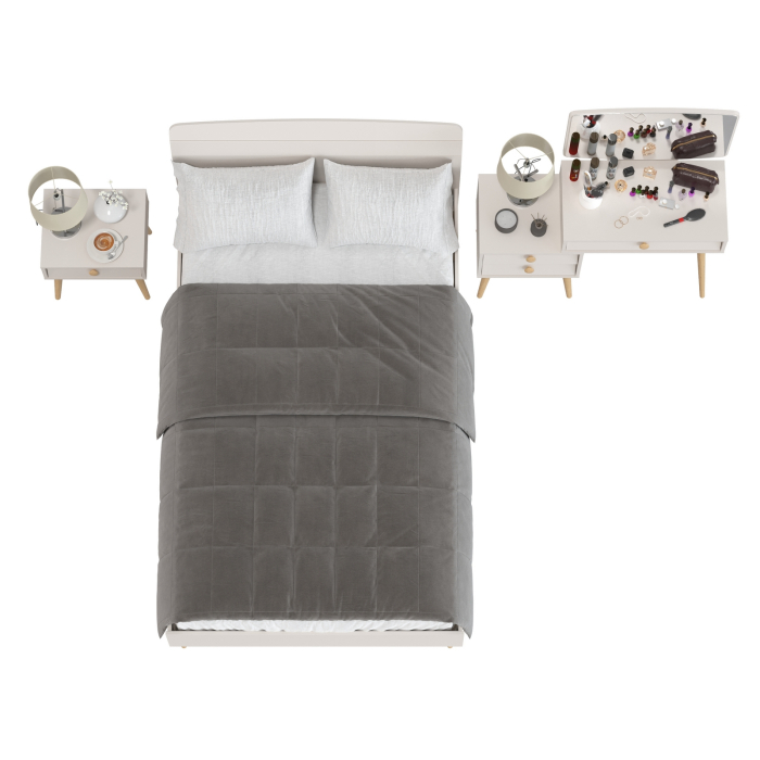 Спальные гарнитуры, Спальный гарнитур Афина с туалетным столиком и прикроватной тумбочкой