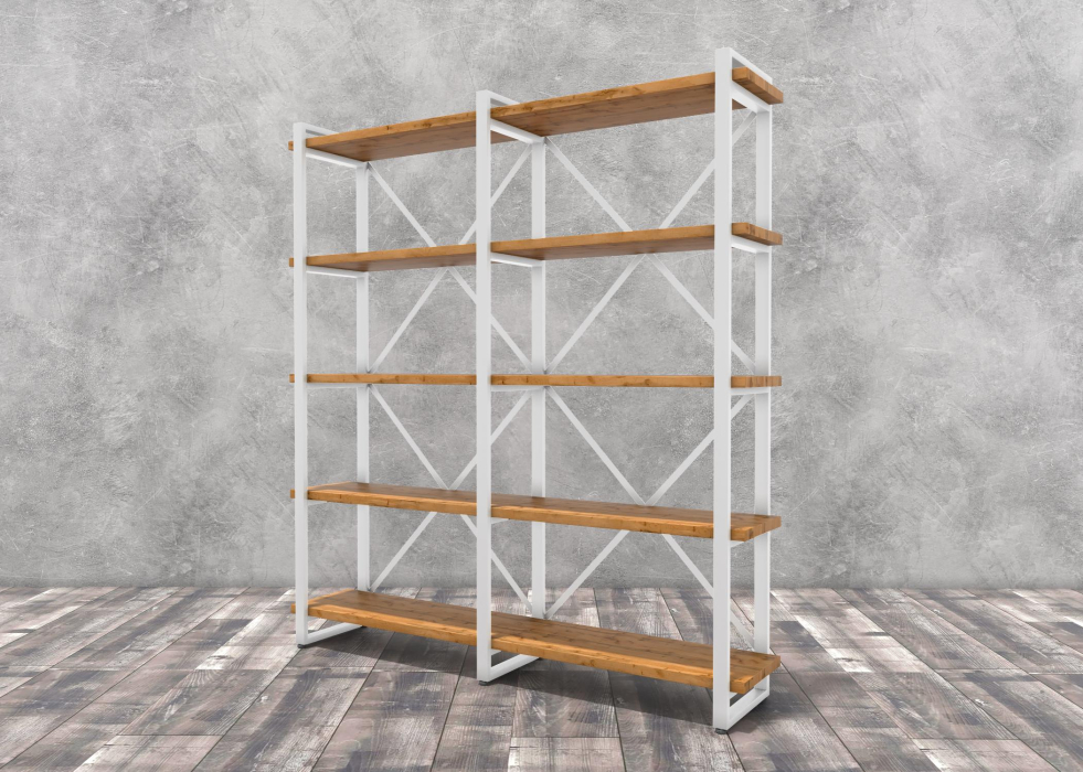 Стеллажи, Стеллаж Айсберг Лофт 160х182-3 белый