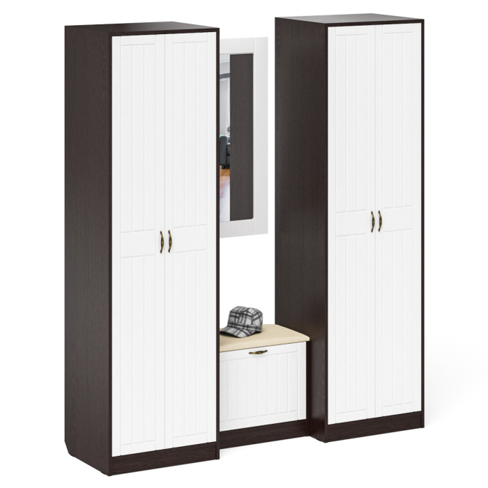 Прихожие, Прихожая П-6 компоновка № 8 МДФ фрезеровка прованс