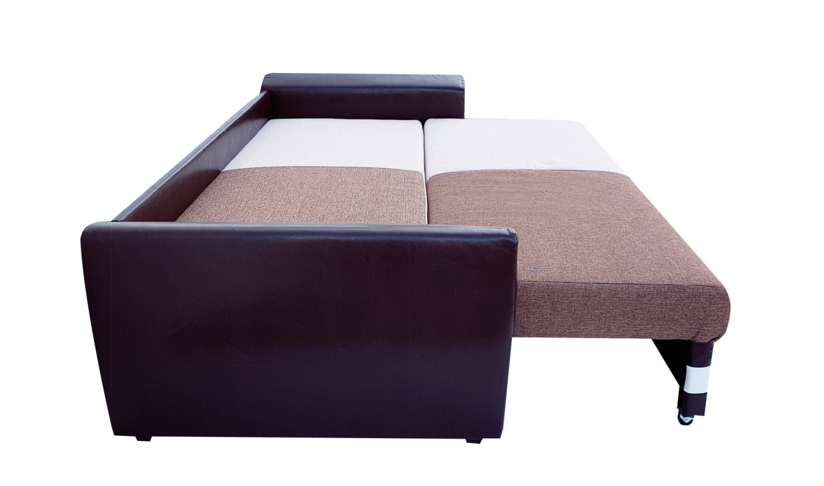 Диваны прямые, Диван-кровать еврокнижка Амстердам  комби 150 , рогожка/экокожа