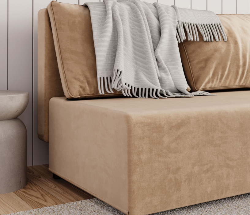 Диваны угловые в гостиную, Угловой диван-кровать Комо, микровелюр