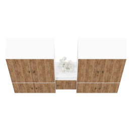 Два шкафа платяных Лидер-8 с тумбочкой с нишей МД 3.19