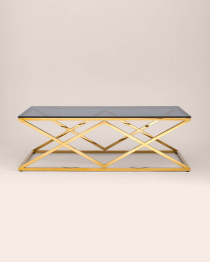 Журнальный стол ИНСИГНИЯ 120х60 (Cтекло smoke/Cталь золото)