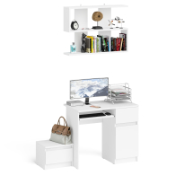 Прямые компьютерные столы, Стол компьютерный МС-1 правый с тумбой 400 и полкой Мори