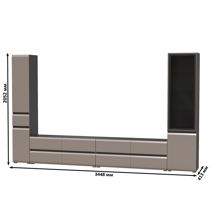 Стенки для гостиной, Мебель в гостиную корпусная Сидней № 135