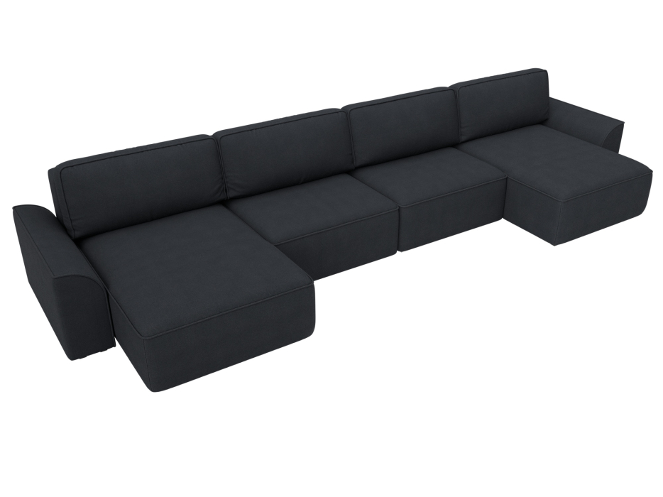 Диваны прямые со спальным местом, Диван п-образный Лига-048 НПБ лонг, замша JOLY