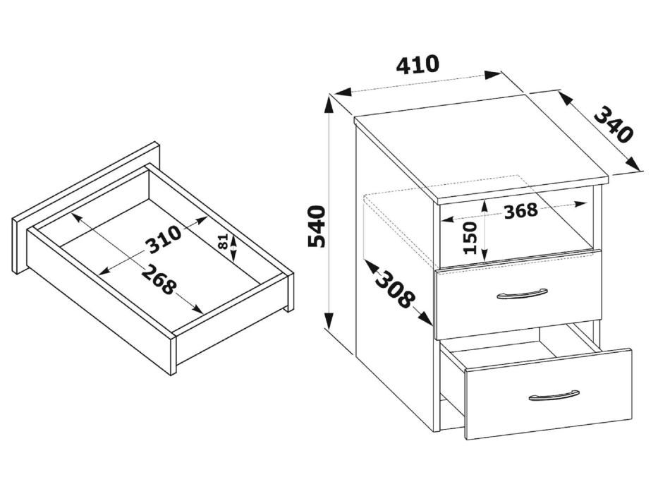 Прикроватные тумбы, Тумба КТ-09.1