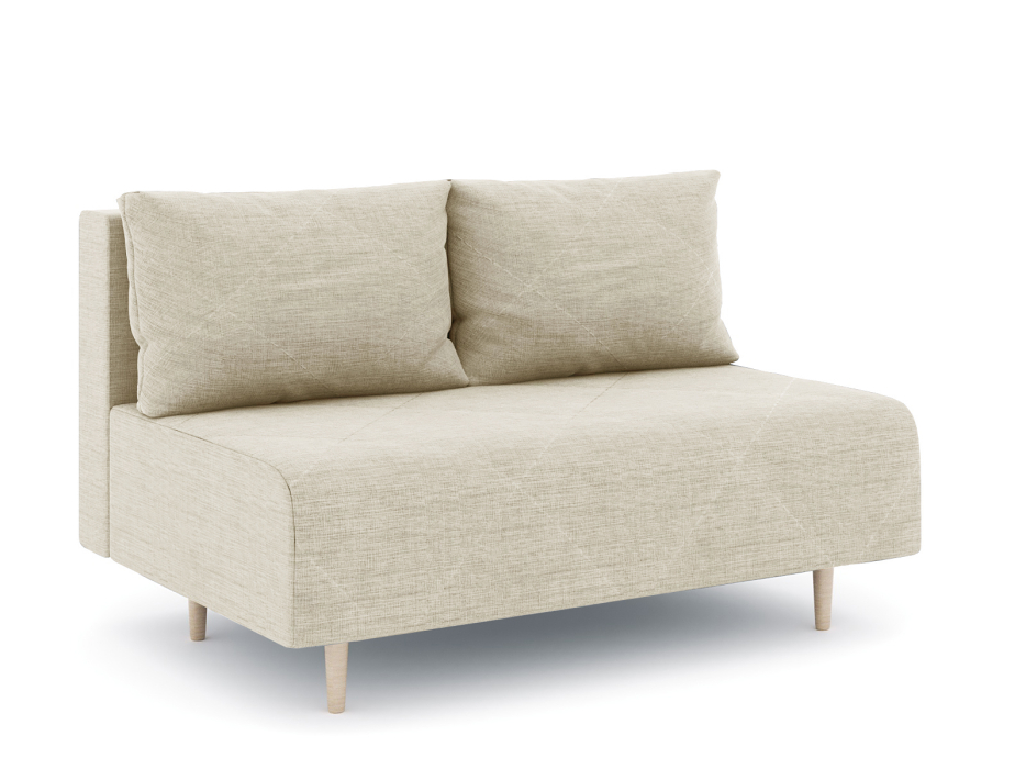 Дизайнерские диваны для гостиной, Диван прямой нераскладной Милли мини 2-х  местный без подлокотников, рогожка Люкс