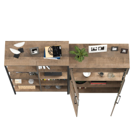 Стеллаж Трувор 13.151.02 с комодом с витриной с подсветкой