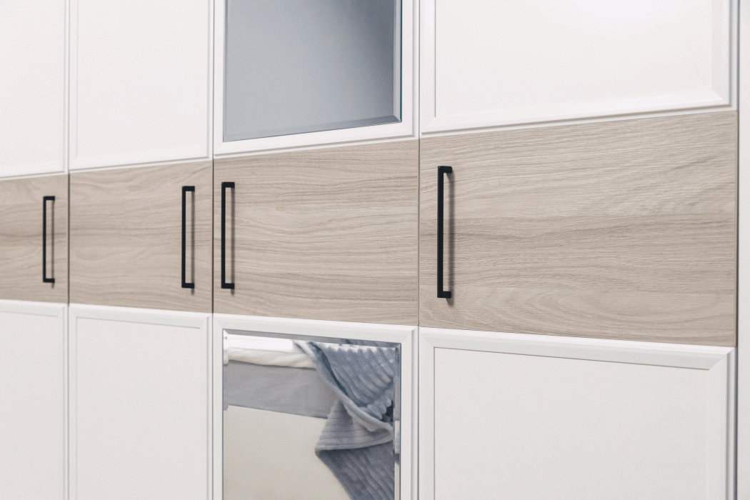 Шкафы с зеркалом, Модульная система AURELIO (модуль 444) Шкаф для одежды и белья 3-дв