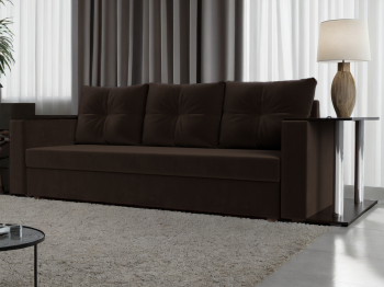 Диван прямой Атланта со столом справа, микровельвет