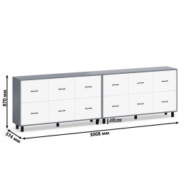 Два комода-тумбы с ящиками и на ножках РВК 127-1504