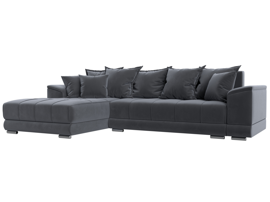 Диваны угловые в гостиную, Угловой диван НордСтар левый угол, велюр